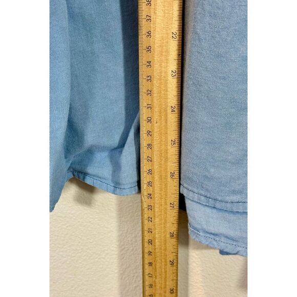 Free People We The Free Keep It Simple Blue Button Down Babydoll Style Shirt XS - Picture 9 of 11